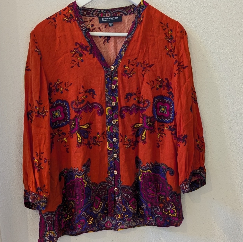 Jones New York Petites Fall Floral Top